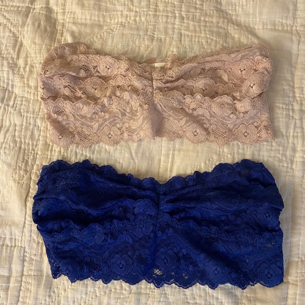 Lace bandeaus. Gently worn